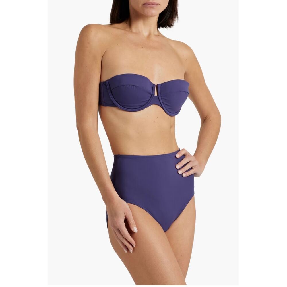 Zimmermann NWT Separates Balconette Bandeau Underwired Bikini Top Navy